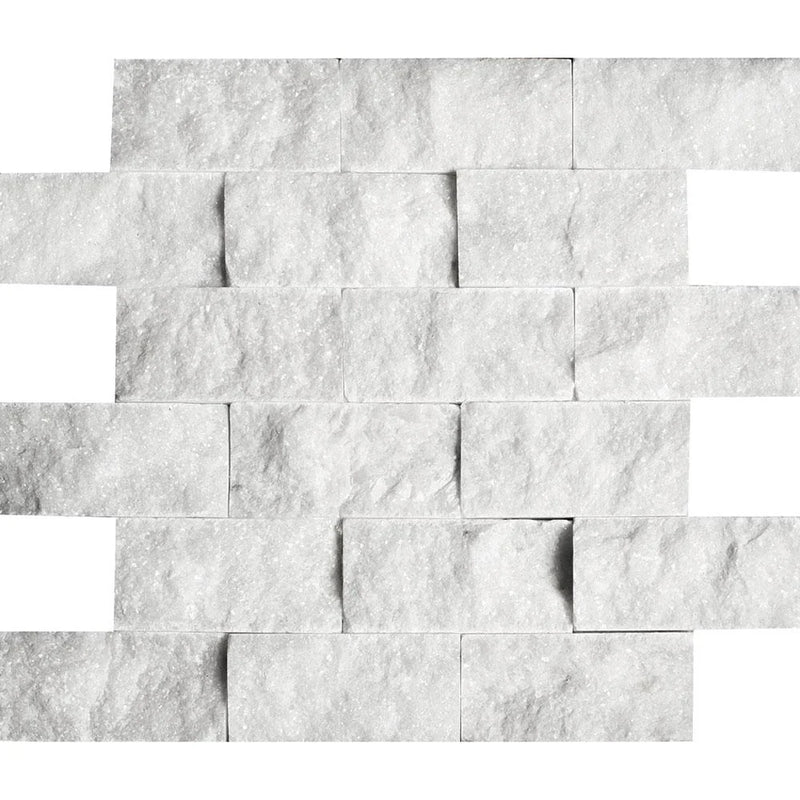 2x4 Split-faced White Marble Bianco.