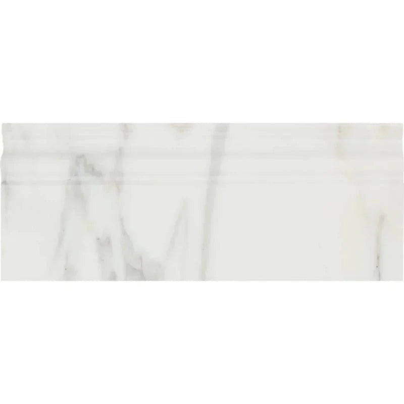 Calacatta Gold Marble 4 3/4x12 Honed Baseboard Molding.