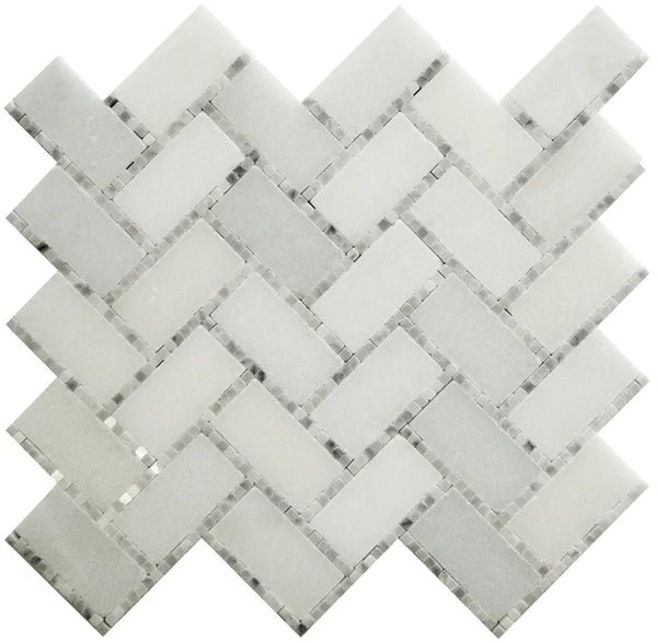 Dc Metro Georgetown Thassos White/ Bianco Carrara Mosaic Tile.