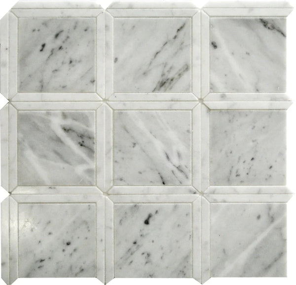 Dc Metro Mt. Vernon Square Bianco Carrara/ Eastern White Mosaic Tile.