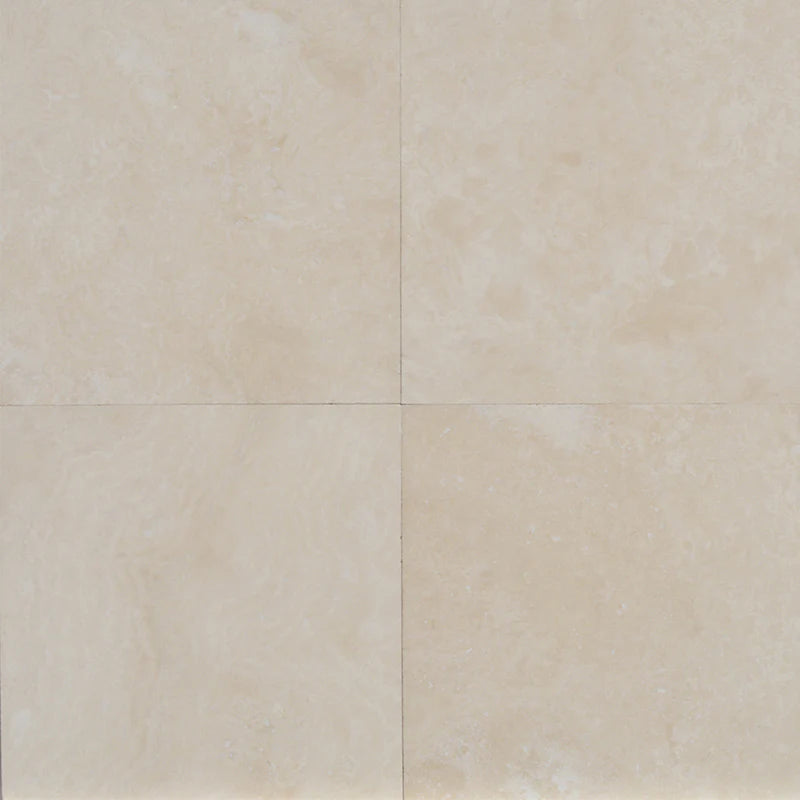 Ivory Travertine 12x12 Filled and Honed Tile.