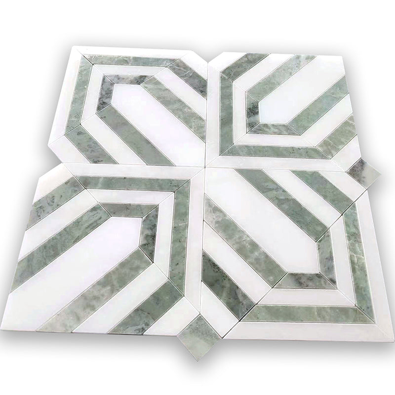 CELBRIDGE Mint Green, Paper Onyx Mix Mosaic Tile - stoneandtiledepot.com