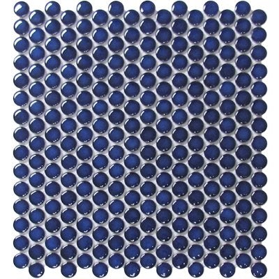 Cc Mosaics Cobalt Penny Round Porcelain Mosaic Tile.