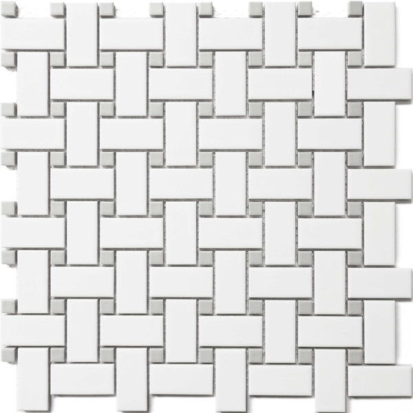 Cc Mosaics Gr 12x12 Basket Weave Dot Porcelain Mosaic Tile.