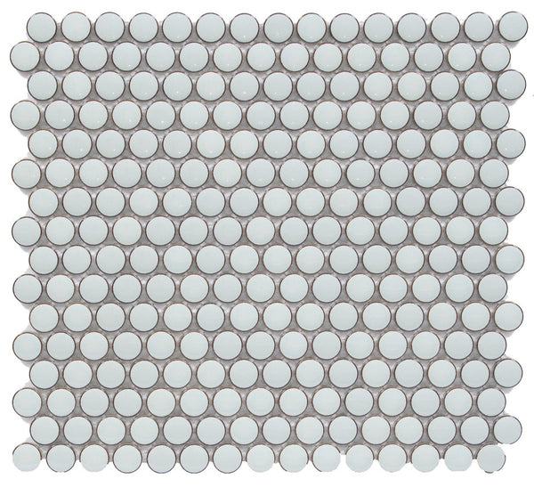 Cc Mosaics +mint Green Penny Round 12x12 Porcelain Mosaic Tile.