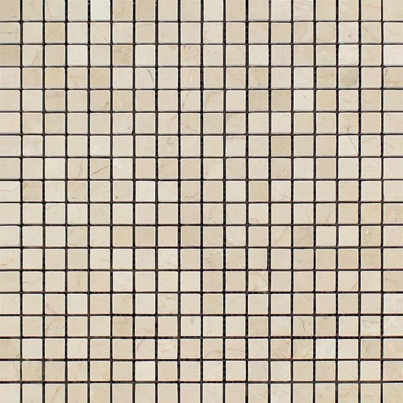 Crema Marfil Marble 5/8x5/8 Polished Mosaic Tile.