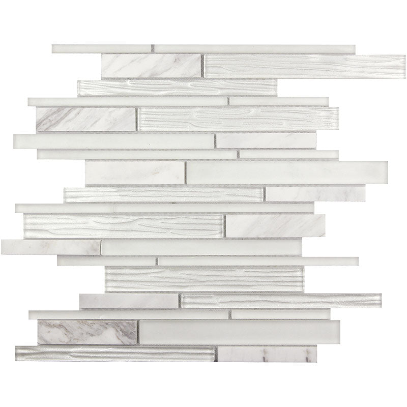 Hawaii Falling Water Pearl Glass, Stone Mosaic Tile.