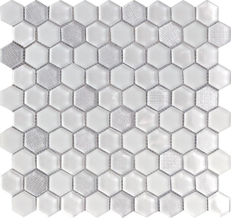 ICELAND GEYSER HEx Glass Mosaic Tile.
