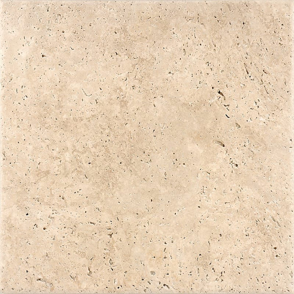 Ivory Travertine 12x12 Unfilled and Honed Tile.