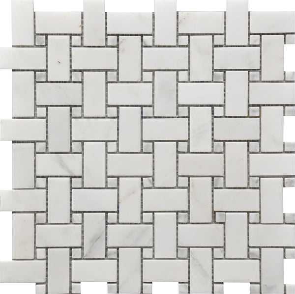 Rockart Basket Weave Marble Mosaic Tile.