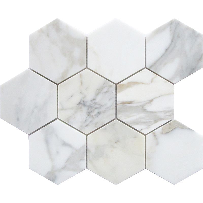 TUSCANY CERTALDO Calacatta Gold Honed Mosaic Tile.
