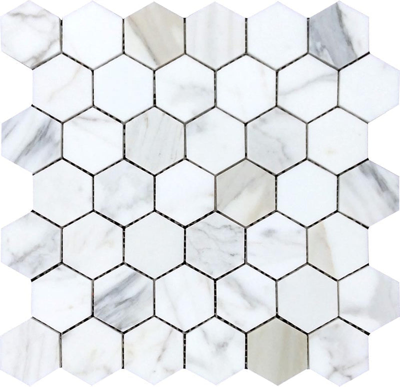 TUSCANY EMPOLI Calacatta Gold Honed Mosaic Tile.