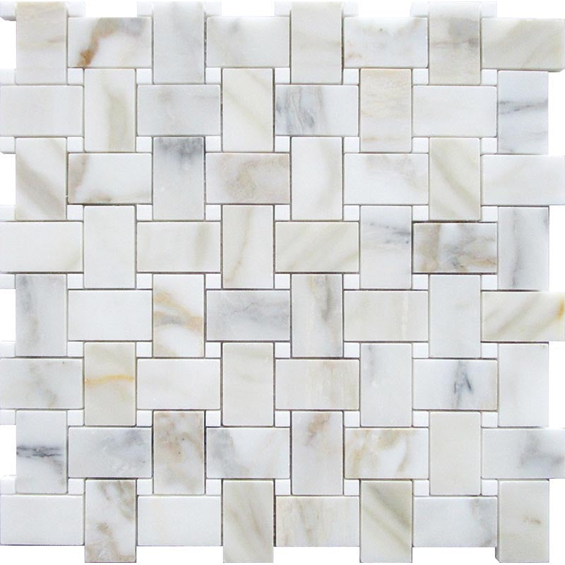 TUSCANY PISTOIA Calacatta Gold/ Thassos Mosaic Tile.